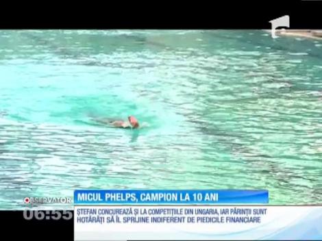 La numai 10 ani, Ştefan Duca este triplu campion naţional la înot şi are o mulţime de medalii