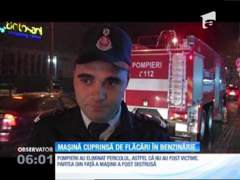 A fost pericol de explozie, seara trecută, într-o benzinărie din Botoşani. Un autoturism a luat foc chiar în timp ce proprietarul alimenta cu combustibil