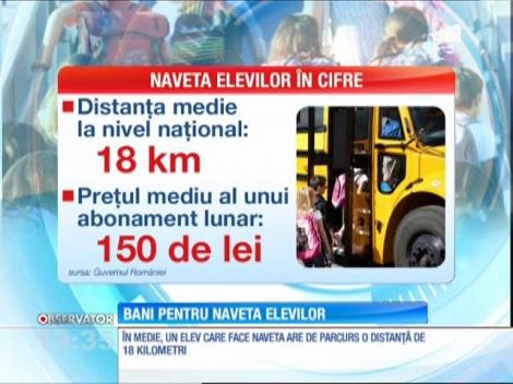 Bani pentru naveta elevilor
