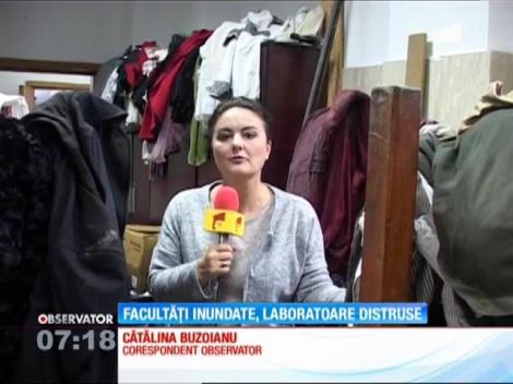 Ploile torenţiale au făcut prăpăd la mai multe secţii ale Universităţii Ovidius din Constanţa