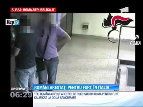 Trei români au fost arestaţi de poliţiştii din Roma pentru furt calificat din bancomate