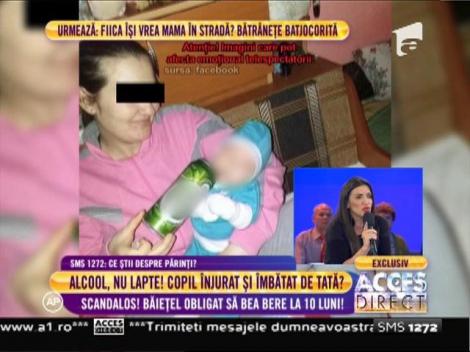 Imagini șocante! Bebeluș de 10 luni, obligat să bea bere chiar de tatăl său: "Uite ce-i dă tati la băiat! Uite, na!"