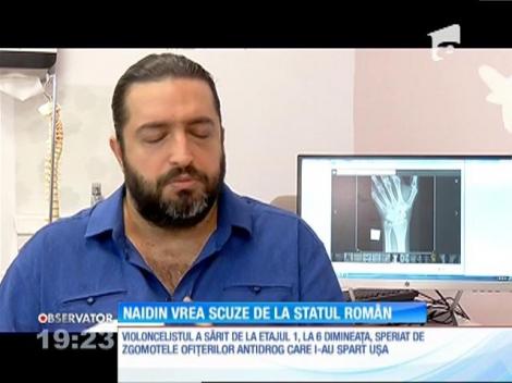 Violoncelistul care a sărit de la etaj, speriat de ofiţerii antidrog, vrea scuze de la statul român