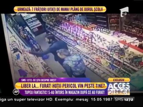 Tupeu fantastic! Doi hoţi s-au întors în magazinul pe care tocmai îl prădaseră!