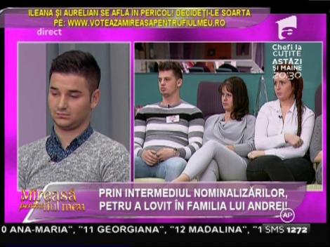 Andrei, prima reacţie după ce a fost nominalizat de Petru: "Are boală pe mine"