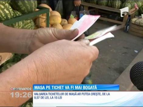 Valoarea tichetelor de masă ar putea creşte până la 15 lei
