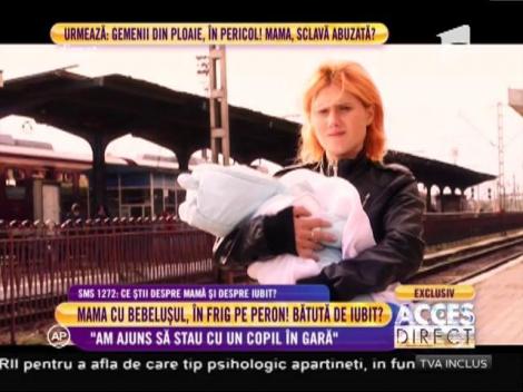 Alungată cu fiica de acasă, a ajuns să doarmă în gară!