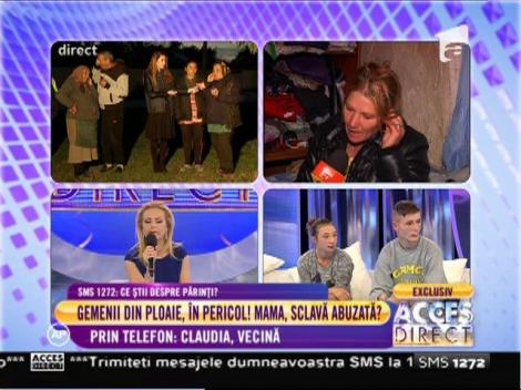 Claudia, vecina mamei gemenilor: "Nicoleta mergea bătută la şcoală"