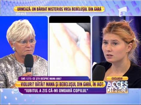 Anei, tânăra cu bebeluşul din gară: "Iubitul a zis că-mi omoară copilul!"