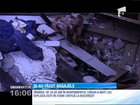 Locatarii blocului din Bistriţa, devastat de o explozie, s-au întors în apartamente