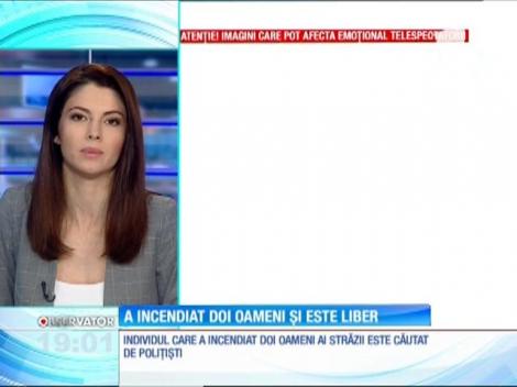 Imaginile de o cruzime ieşită din comun în care un necunoscut incendiază doi bărbaţi au pus poliţia din Galaţi în alertă