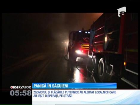 O casă a fost mistuită de flăcări într-o localitate din Dâmboviţa