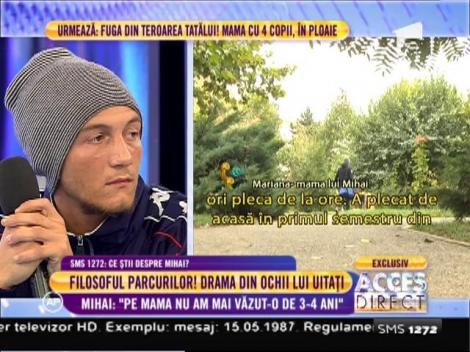 Mama lui Mihai, tânărul care rătăceşte prin parcuri, neagă cu vehemență tot ce a povestit fiul ei