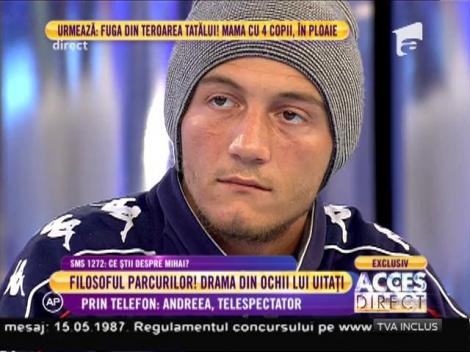 Mihai, tânărul care rătăceşte prin parcuri: "Mamă, te iert și te iubesc"