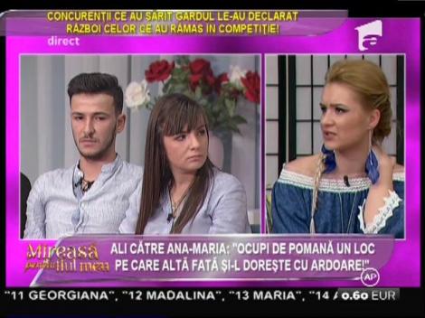 Ali de la "Mireasă" către Ana-Maria: "Ocupi de pomană un loc pe care altă fată şi-l doreşte cu ardoare!"