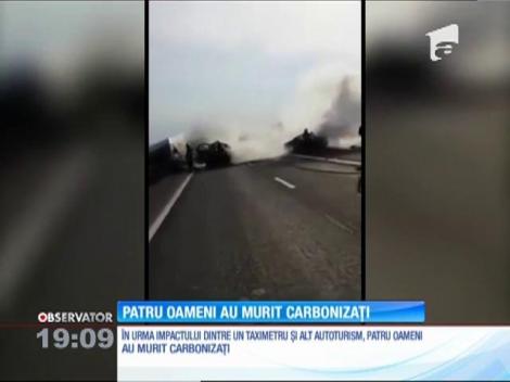 Patru oameni au murit carbonizaţi pe DN5, în judeţul Giurgiu