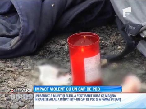 Impact violent cu un cap de pod