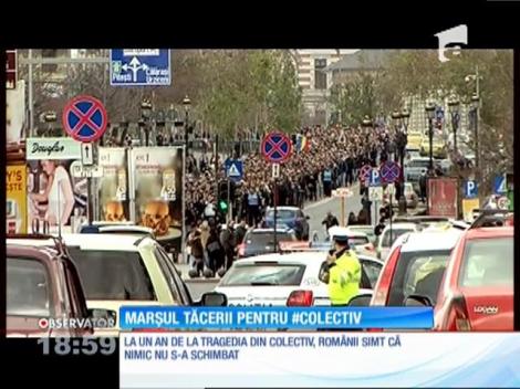 Colectiv- UN AN. Marșul tăcerii. La un an de la tragedie, românii simt că nu s-a schimbat nimic