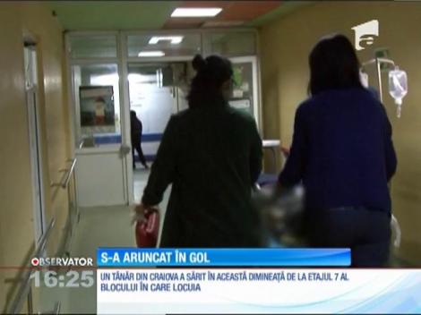 Un tânăr de 28 de ani din Craiova s-a aruncat în gol de la etajul şapte