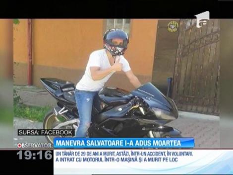 Un motociclist a murit după ce a încercat o manevră care să-i salveze viaţa