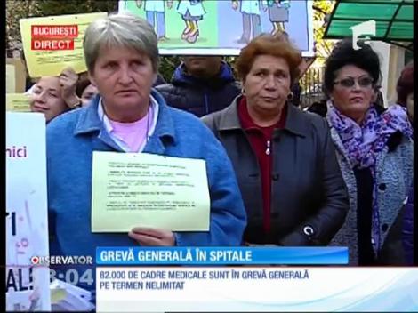 Grevă generală în spitalele din România. 82.000 de medici, asistenţi medicali şi alţi angajaţi din sistemul sanitar protestează