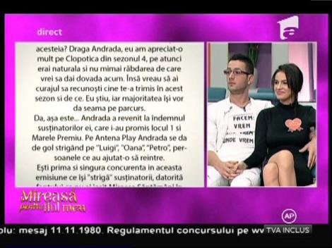 Andrada, acuzată că a venit în competiţie cu gândul la marele premiul