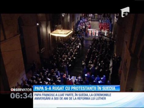 Papa Francisc s-a rugat, în Suedia, împreună cu prelaţi ai bisericii luterane