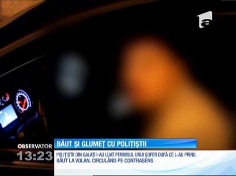 Băut și glumeț cu polițiștii. Șoferul circula pe contrasens!