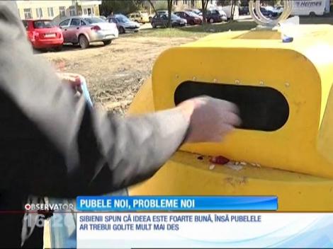 Pubele diferite pentru gunoiul menajer şi la Sibiu