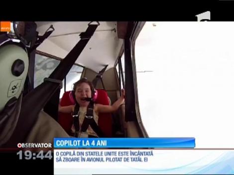 O fetiţă de patru ani din SUA, copilot pentru tatăl ei!