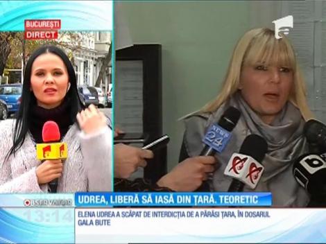 Elena Udrea poate să plece din ţară. Judecătorii supremi i-au ridicat astăzi interdicţia dispusă în dosarul Gala Bute