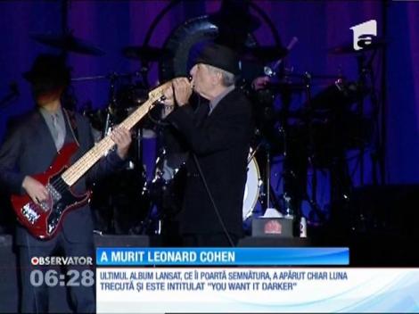 Muzicianul canadian, Leonard Cohen, a murit la vârsta de 82 de ani