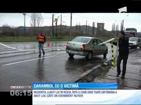Carambol cu trei maşini, în urma căruia o persoană a fost rănită, s-a produs pe o şosea din Reşiţa