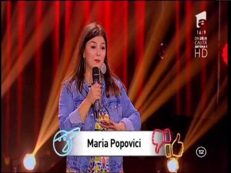 Maria Popovici e pe treaba ei! Glumele deocheate şi spiritul de observaţie, cheia succesului: "Cum îşi dă seamă o femeie că au trecut 5 minute". "Sunt de şase ani cu prietenul meu, deci..."