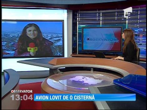 O cisternă de alimentare cu apă a lovit un avion, pe aeroportul din Cluj-Napoca