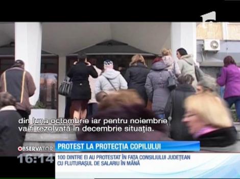 Protest la Protecţia Copilului Bistriţa Năsăud