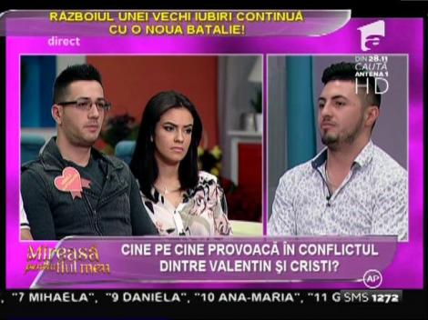 Rufele iubirii transformate în ură se spală în direct! Cristi îi aduce acuzaţii grave lui Valentin