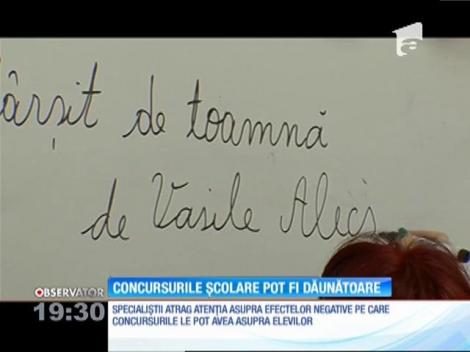 Concursurile şcolare pot fi dăunătoare