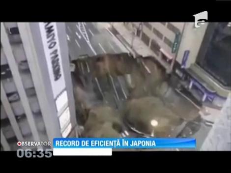 O groapă uriaşă apărută în centrul oraşului Fukuioka a fost astupată în doar câteva zile