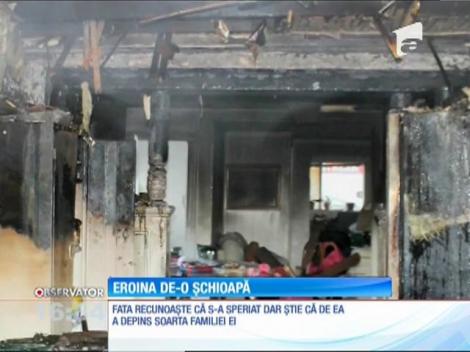 O fetiţă de 10 ani şi-a salvat familia din casa cuprinsă de un incendiu devastator