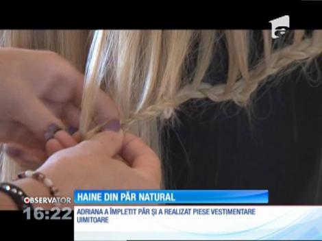 O coafeză din Satu Mare a creat haine din păr natural