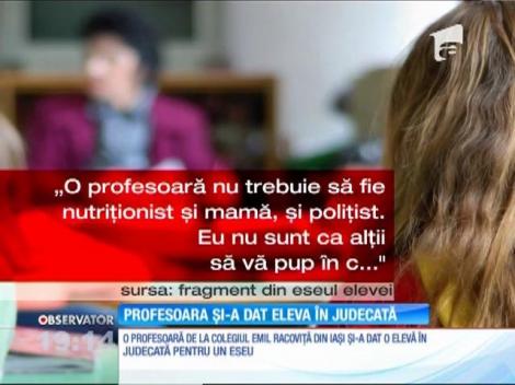 O profesoară şi-a dat o elevă în judecată pentru un eseu!
