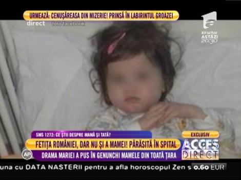 Drama Mariei, o copilă abandonată în spital, a sensibilzat pe toată lumea