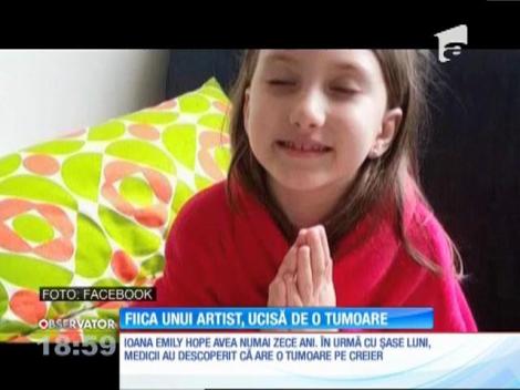 Fiica de numai zece ani a unui artist, ucisă de tumoare pe creier