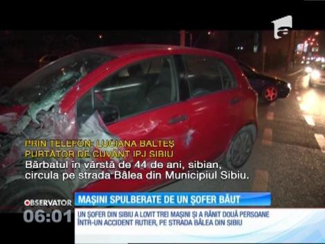 Mașini spulberate de un șofer băut