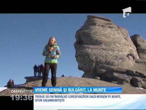 La munte, creste acoperite cu zăpadă şi temperaturi de toamnă!