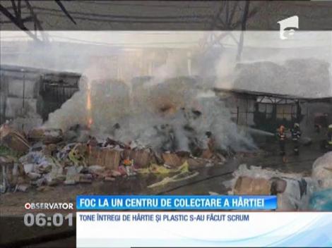 Incendiu la un centru de colectare a hârtiei