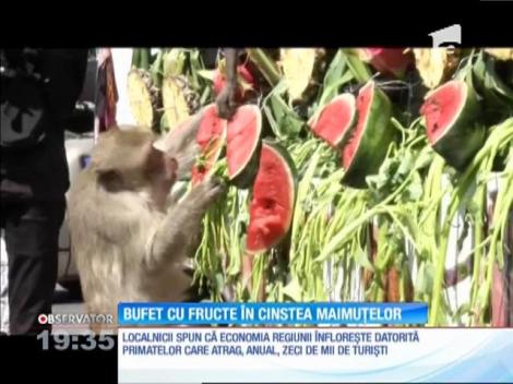 Bufet cu fructe în cinstea maimuțelor