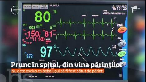 Un bebeluş din judeţul Vaslui a ajuns la spital cu un hematom la cap şi lovituri la faţă