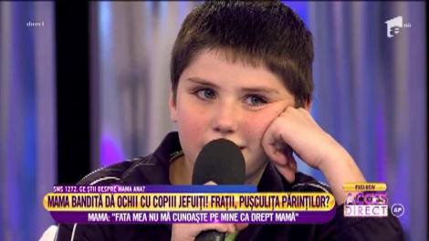 Mama bandită dă ochii cu copiii pe care îi jefuiește: ”Mamă, dacă mă iubeai, nu mă părăseai!”